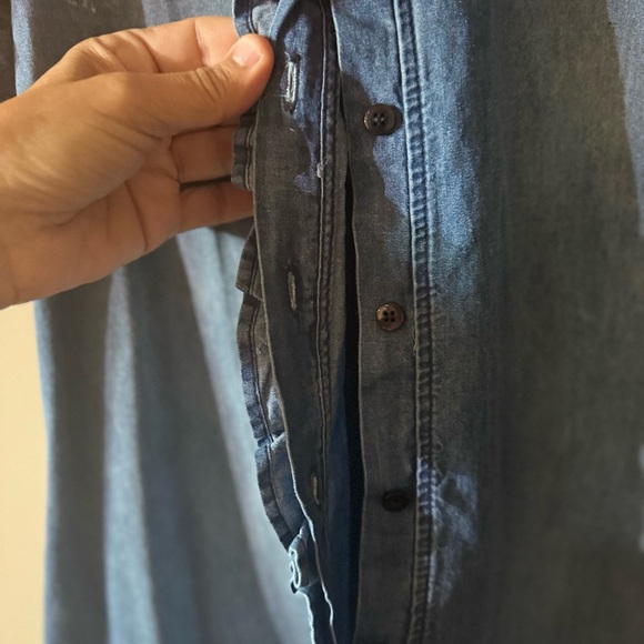 Blue Ruffled Denim dress - Picture 3 of 4